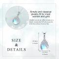 wholesale 925 Sterling Silver Blue Moonstone Tear Drop Heart Pendant Necklace for Women-0-3
