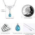 wholesale 925 Sterling Silver Teardrop Turquoise Celtic Knot Pendant Necklace-0-4
