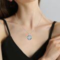 wholesale 925 Sterling Silver Blue Crystal Compass Pendant Necklace for Women - Graduation Gifts-0-4