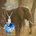 wholesale 925 Sterling Silver Heart-Shaped Blue Crystal Butterfly Elephant Pet Ash Keepsake Pendant Necklace with Funnel and Fill Tool-0-5
