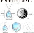 wholesale 925 Sterling Silver Blue Moonstone Howling Wolf Pendant Necklace-0-2
