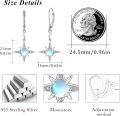 wholesale 925 Sterling Silver Star Moonstone Leverback Drop Earrings-0-4
