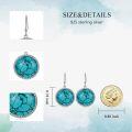 wholesale 925 Sterling Silver & Natural Turquoise Boho Geometric Dangle Earrings for Women-0-3