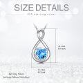 wholesale TOUPOP March Birthstone Necklace For Women Aquamarine Necklace Pendant 926 Sterling Silver Infinity Love Moon Jewelry Birthday Christmas Gifts For Women Mom Wife Girlfriend -0-5