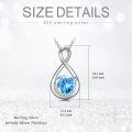 TOUPOP Sterling Silver Aquamarine Infinity Moon Pendant Necklace-0-5