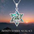 wholesale Abalone Star Of David Necklace For Women 925 Sterling Silver Magen David Necklace Chai/cross/evil Eye Pendant Star Of David Jewelry Christmas Gifts -0-5