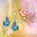 wholesale 925 Sterling Silver Teardrop Abalone Butterfly Tree of Life Dangle Earrings for Women-0-1