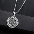wholesale 925 Sterling Silver St. Christopher Travelers Protection Medal Pendant Necklace with 3MM Cable Chain-0-1