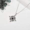 wholesale 925 Sterling Silver Black Onyx Celtic Knot Star Pendant Necklace Wiccan Jewelry-0-1