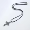 wholesale 925 Sterling Silver Viking Valknut Pendant with Black Onyx Stone and Celtic Knot Design - Mens Womens Jewelry-0-5