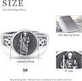 wholesale Sterling Silver Black St. Jude Ring Adjustable Sizes 7-9 for Men Hypoallergenic Nickel-Free Lead-Free-0-5
