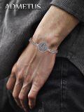 wholesale 925 Sterling Silver Virgin Mary Medal Charm Bracelet with Extender Chain for Men Women  (Silver)-0-2