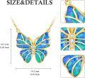 wholesale 14K Gold Blue Opal Butterfly Pendant Necklaces for Women Minimalist s-0-3