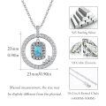 wholesale 925 Sterling Silver Turquoise Circle Pendant Necklace With Cubic Zirconia Greek Key Design-0-5