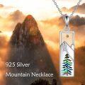 wholesale 925 Sterling Silver Tree and Mountain Pendant Necklace with Mother of Pearl Inlay for Women Gifts-0-2