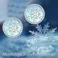 wholesale 925 Sterling Silver Blue Opal Snowflake Stud Earrings for Women-0-2
