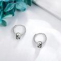 wholesale 925 Sterling Silver Viking Celtic Wolf Skull Vintage Hoop Earrings for Men & Women-0-2