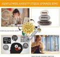 wholesale 925 Sterling Silver Sunflower Rose Spinner Ring for Women Adjustable Anxiety Fidget Jewelry Gift-0-5