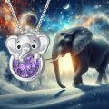 wholesale 925 Sterling Silver Birthstone Elephant Pendant Necklace for Women-0-4