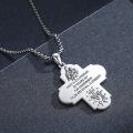 wholesale 925 Sterling Silver Cross with Religious Figures and Halo Charm Pendant Necklace for Men Women-0-2