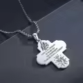 wholesale 925 Sterling Silver Cross with Religious Figures and Halo Charm Pendant Necklace for Men Women-0-2