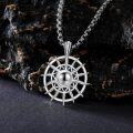 wholesale  Compass Pendant with Black Stone Men's & Women's s for Him Her-0-2