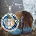 TOUPOP Silver Crystal Necklace For Sister-0-2