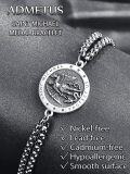 wholesale 925 Sterling Silver Saint Michael Protect Us Charm Bracelet with 3+2 Extender Chain for Men Women -0-3