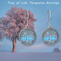 wholesale 925 Sterling Silver Tree Of Life Earrings Wholesale With Rainbow Abalone Shell-0-18