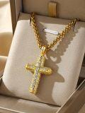 wholesale Gold 925 Sterling Silver Cross Pendant - Catholic Religious  for Men Women-0-1