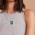 wholesale 925 Sterling Silver Abalone Shell Shield Cross Pendant Necklace with Bible Verse for Men & Women-0-3