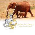 wholesale 925 Sterling Silver Elephant Mother Baby Sunflower Cubic Zirconia Two Tone Pendant Necklace-0-4