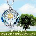 TOUPOP Sterling Silver Blue Crystal Celtic Tree Of Life Pendant Necklace-0-2