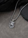 wholesale 925 Sterling Silver King Lion Head Crown Pendant Necklace  for Men Father's Day Gift-0-5