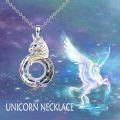 wholesale Sterling Silver Crystal Unicorn Pendant Necklace Gift for Women-0-8