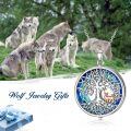 wholesale 925 Sterling Silver Blue Crystal Tree Of Life Fox & Deer Pendant Necklace for Women Girls Gifts-0-5