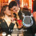 wholesale 925 Sterling Silver Abalone Shell Harp Guitar Lyre Pick Necklace Treble Clef Pendant Musical Instrument s for Him Her-0-4