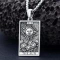 wholesale 925 Sterling Silver The Sun Tarot Pendant Necklace s for Women Men Gifts Jewelry 45cm Chain Length-0-4