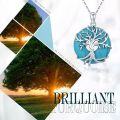 wholesale 925 Sterling Silver Turquoise Tree of Life Pendant Necklace-0-3
