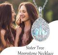 wholesale 925 Sterling Silver Blue Moonstone Tree of Life Pendant Necklace s for Women Girls-0-5