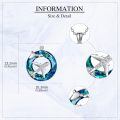 wholesale 925 Sterling Silver Airplane Cloud Design Pendant Necklace Blue Crystal Zircon For Women-0-2