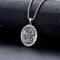 TOUPOP 925 Sterling Silver St Michael Necklace Protective Medal Jewelry For Men Women-0-4