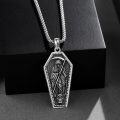 wholesale 925 Sterling Silver Grim Reaper Coffin Pendant Necklaces Gothic Mens s for Him-0-3