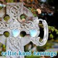 wholesale S925 Sterling Silver Moonstone Celtic Knot Hoop Earrings 13.8mm, Timeless Minimalist Design, Gift for Women-0-1