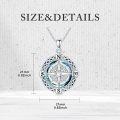 wholesale TOUPOP Compass Necklace For Women 925 Sterling Silver Celtic Knot Compass Pendant Crystal Graduation Jewelry Inspirational Travel Christmas Gifts For Women -0-5