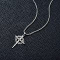 wholesale 925 Sterling Silver & Gold-Plated Antler Design Christian Cross Necklace on  (24)-0-2
