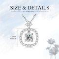wholesale White Gold Plated Silver & Moissanite Geometric Cushion Cut Solitaire Necklace 1.0ct w/GRA Card-0-4