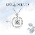 wholesale White Gold Plated Silver & Moissanite Geometric Cushion Cut Solitaire Necklace 1.0ct w/GRA Card-0-4