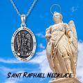 wholesale 925 Sterling Silver Religious Jewelry Saint Raphael Medal Pendant Protection Gift for Men & Women-0-4