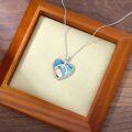 wholesale 925 Sterling Silver Heart-Shaped Turquoise and Rose Gold Zodiac Pendant Necklace-0-4
